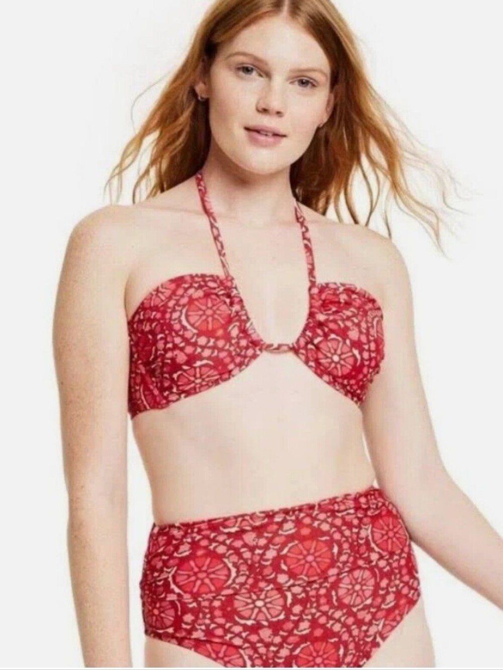 NWOT Rhode Red Medallion Bandeau Bikini Set - Women Swim 2X